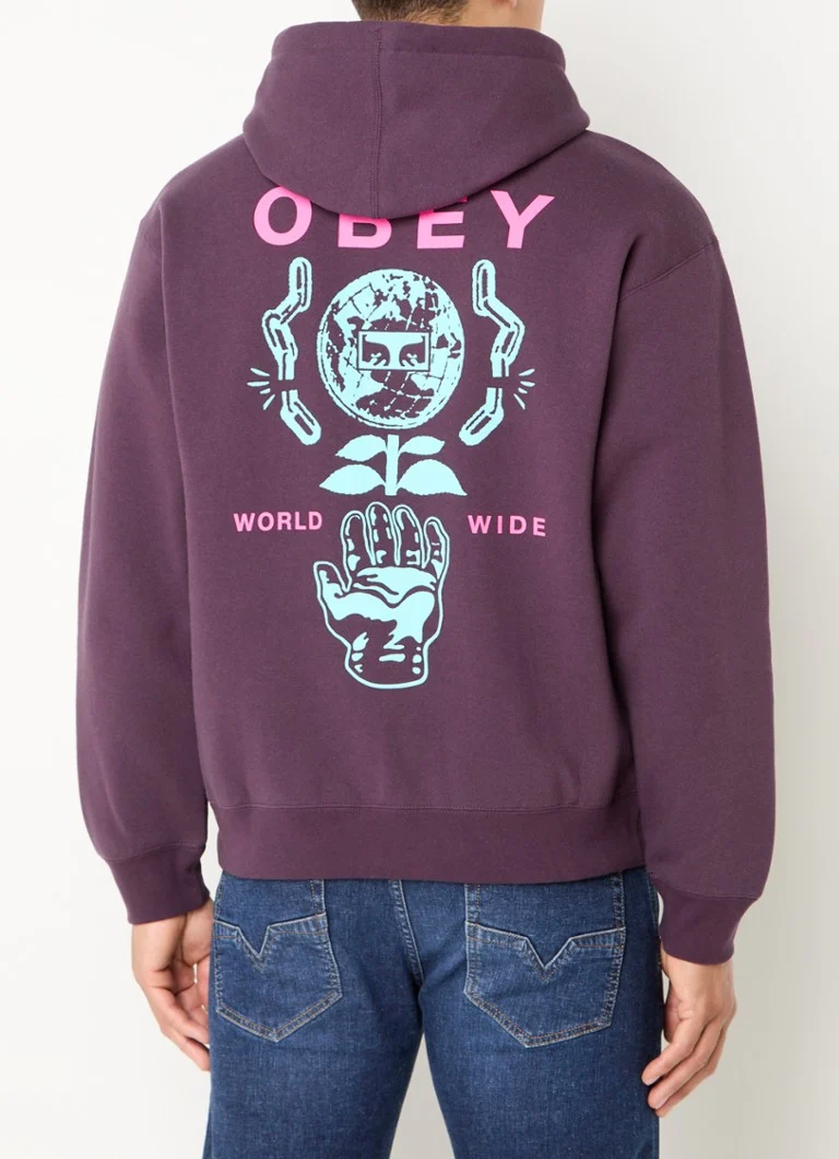 Obey Helping Hand hoodie with logo and back print