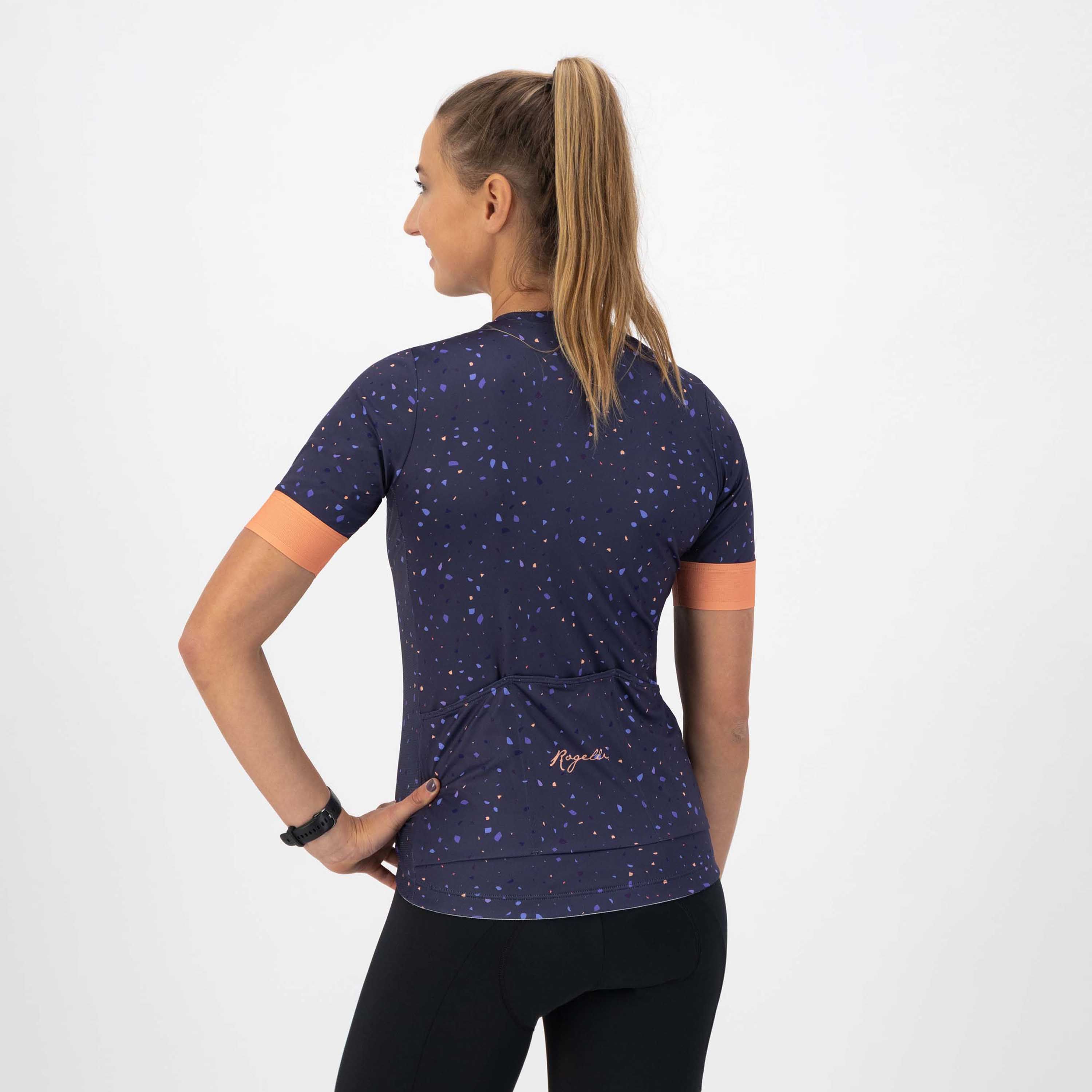 Rogelli Terrazzo Lila/Koralle Damen Radtrikot Kurzarm