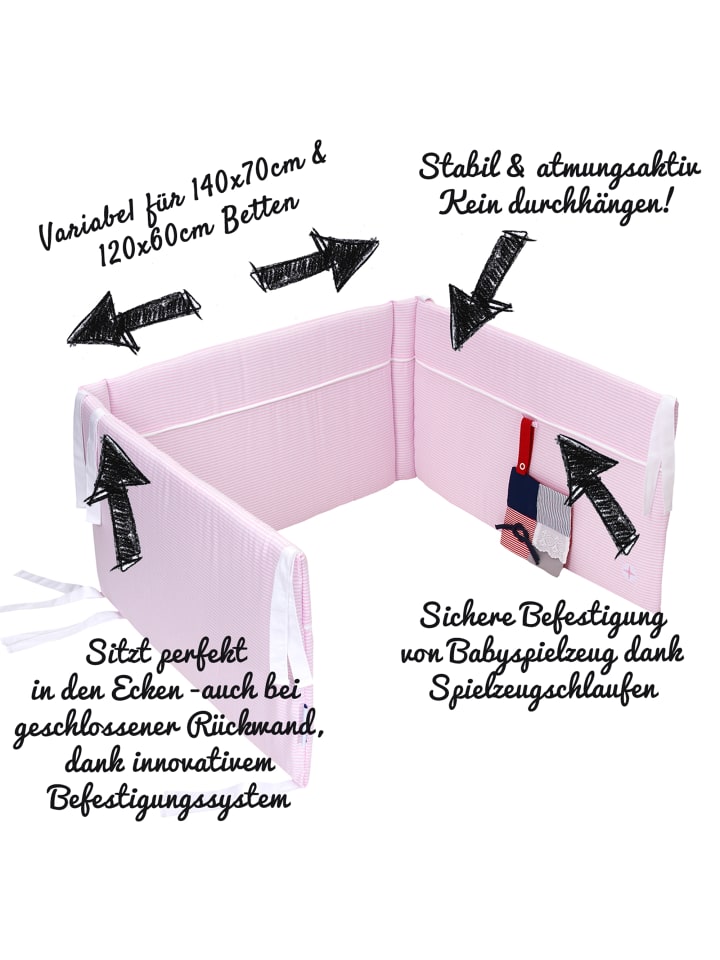 nordic coast company  Nestchen in Rosa  (L) 180 cm, (B) 35 cm  günstig kaufen onesize