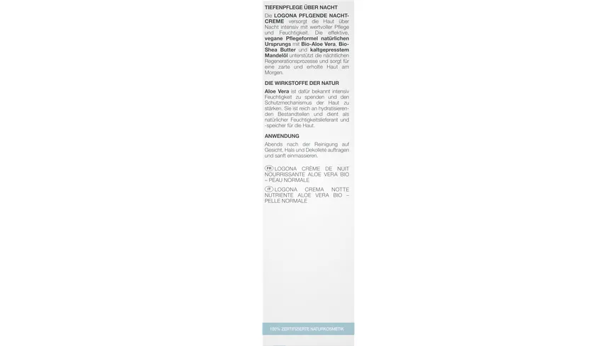 LOGONA CLASSIC Pflegende Nachtcreme Bio-Aloe Vera 30 ml