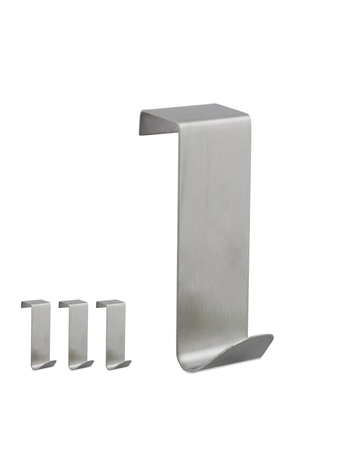 relaxdays 4x Türhaken in Silber günstig kaufen onesize