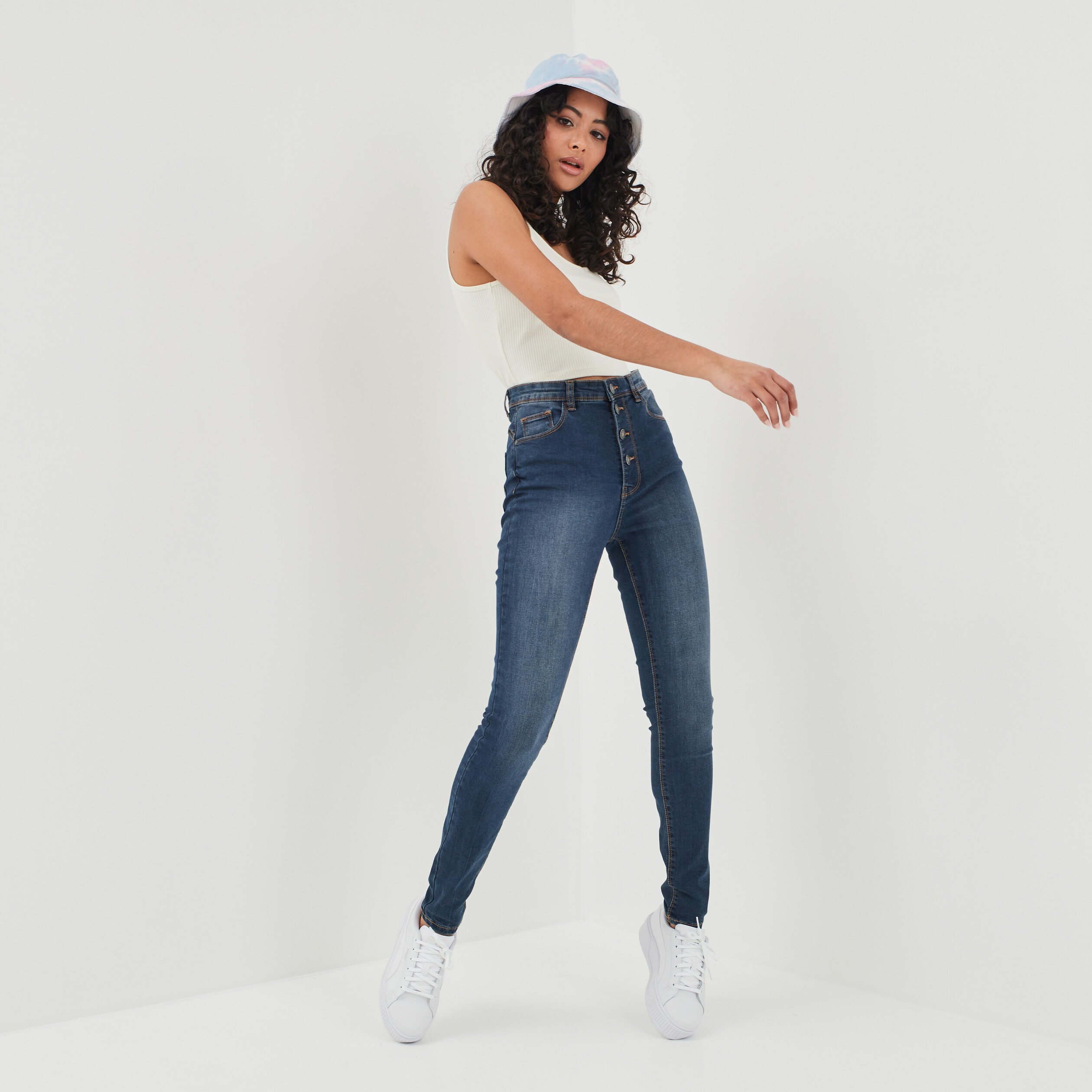Jeans skinny taille haute Liberto denim stone femme | La Halle