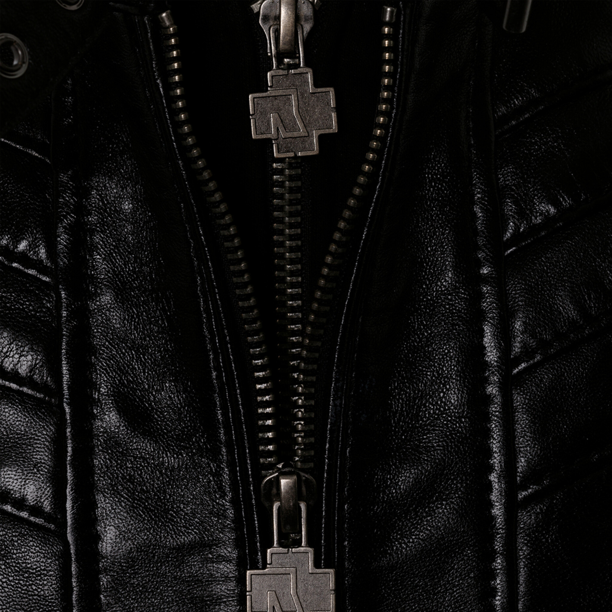 Lederjacke ”Logo” mit Kapuze