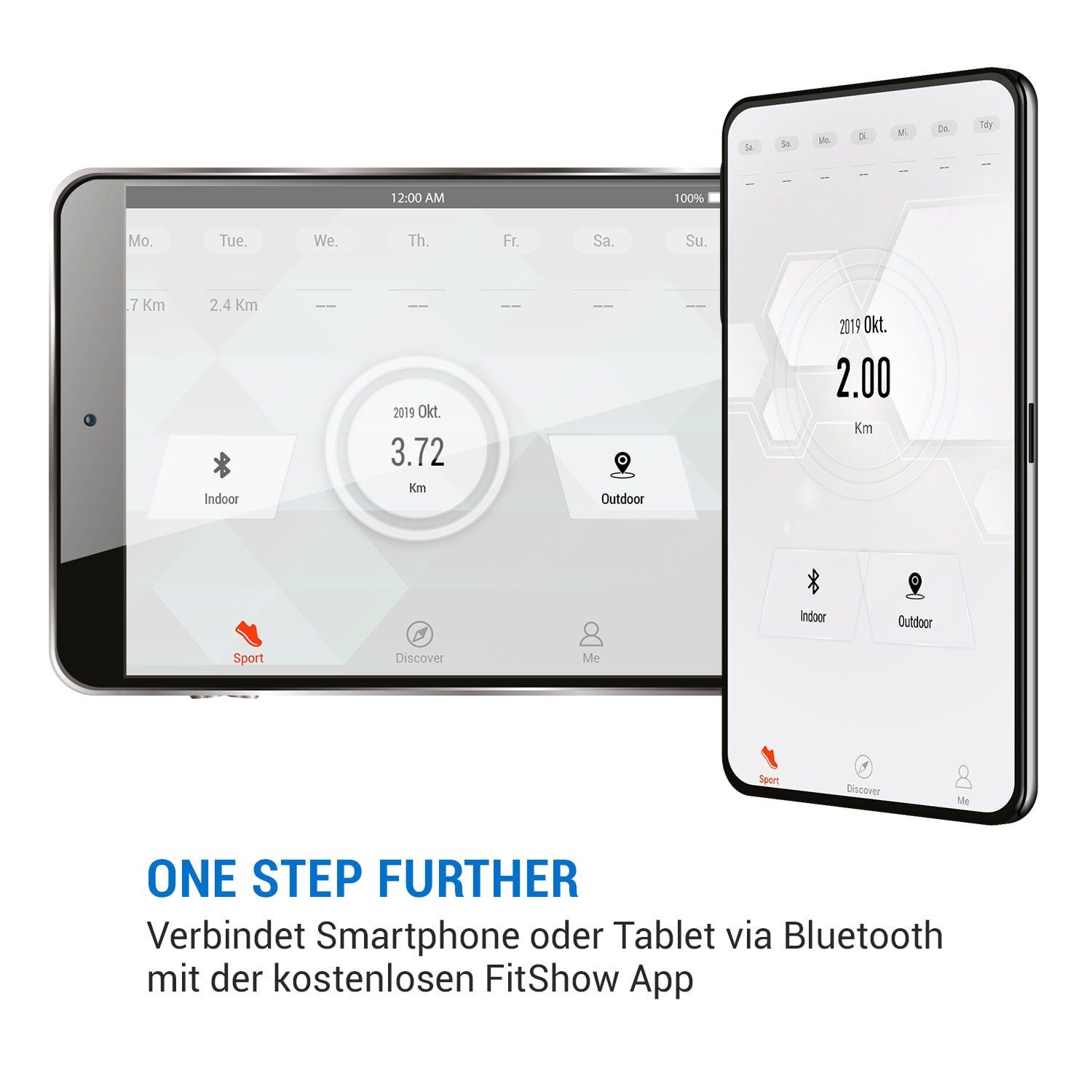 Capital Sports Stepper Galaxy Step Ministepper Premium-Trittflächen LCD-Display App blau, mit der App verbindbar