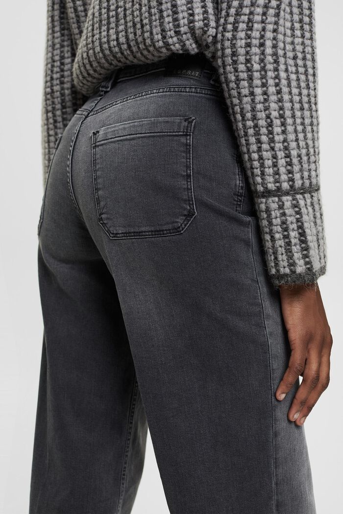 High-Rise-Jeans mit weitem Bein