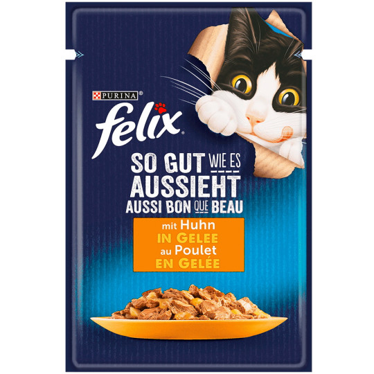 Felix So Gut Wie Es Aussieht mit Huhn in Gelee 85G