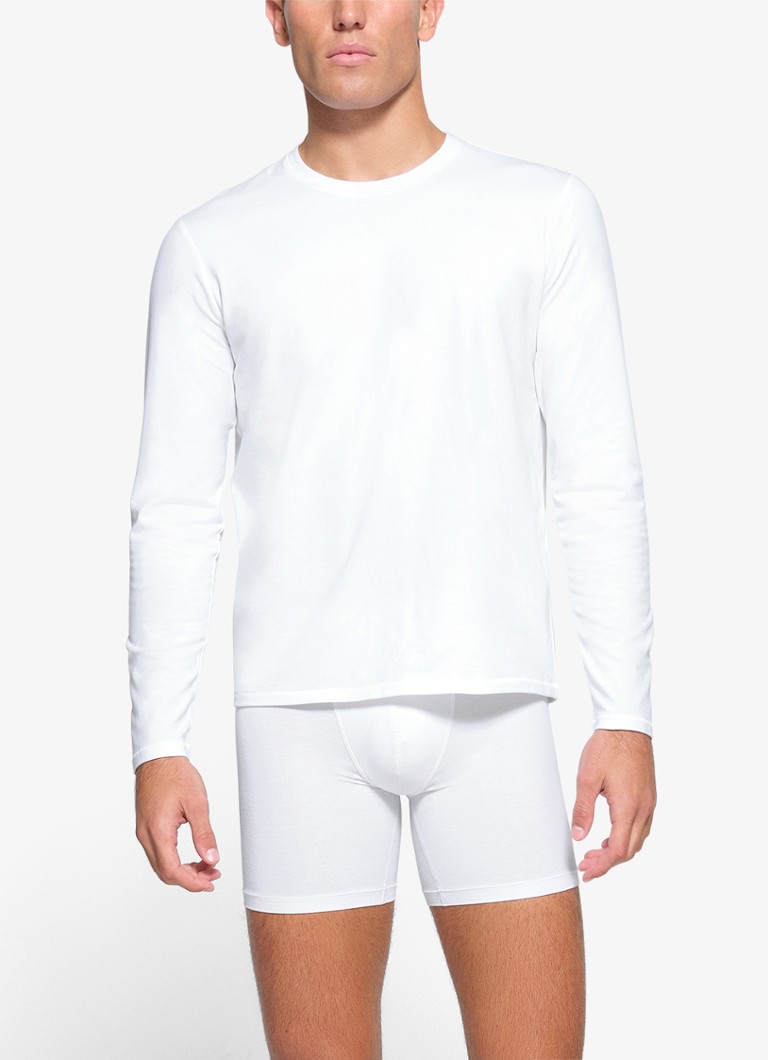 Tricou Skims din bumbac cu mânecă lungă și guler rotund