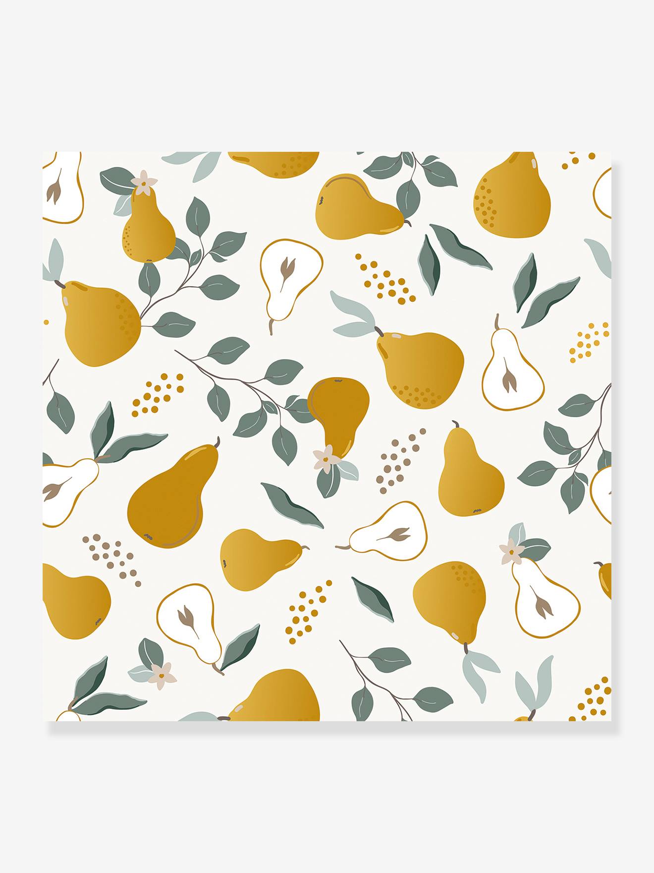 Papier peint Poires Louise LILIPINSO moutarde