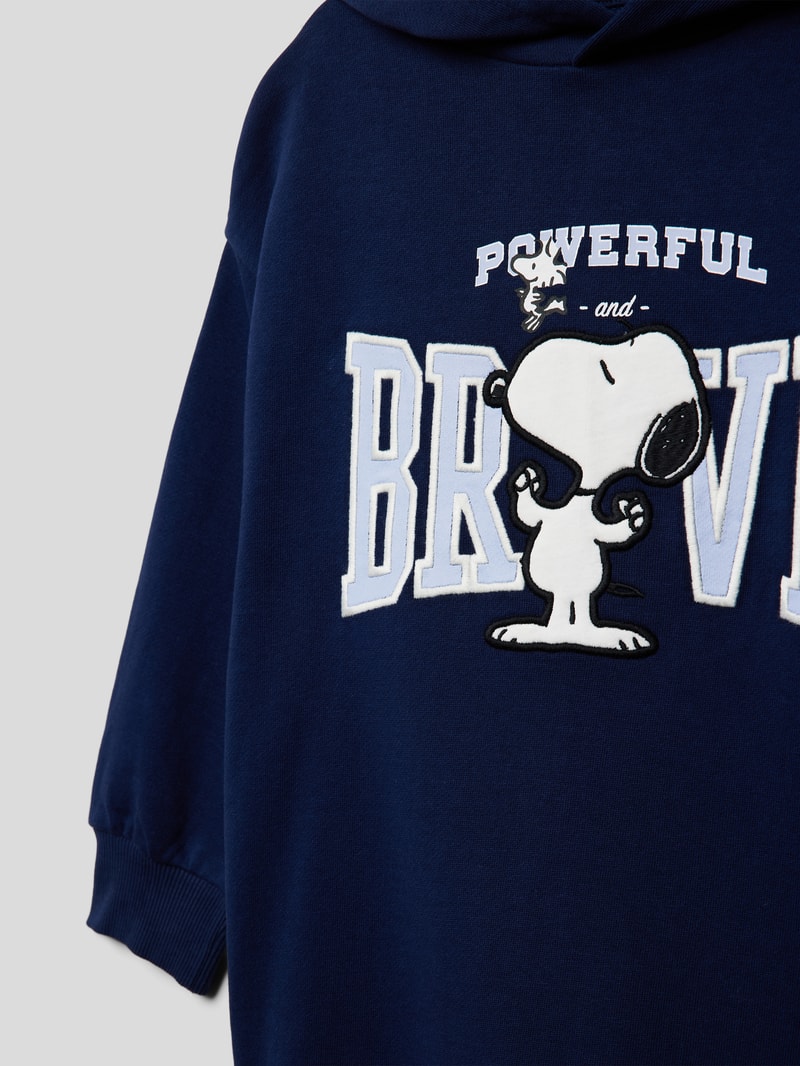Sweatkleid mit Motiv-Stitching Modell 'brave' in marineblau