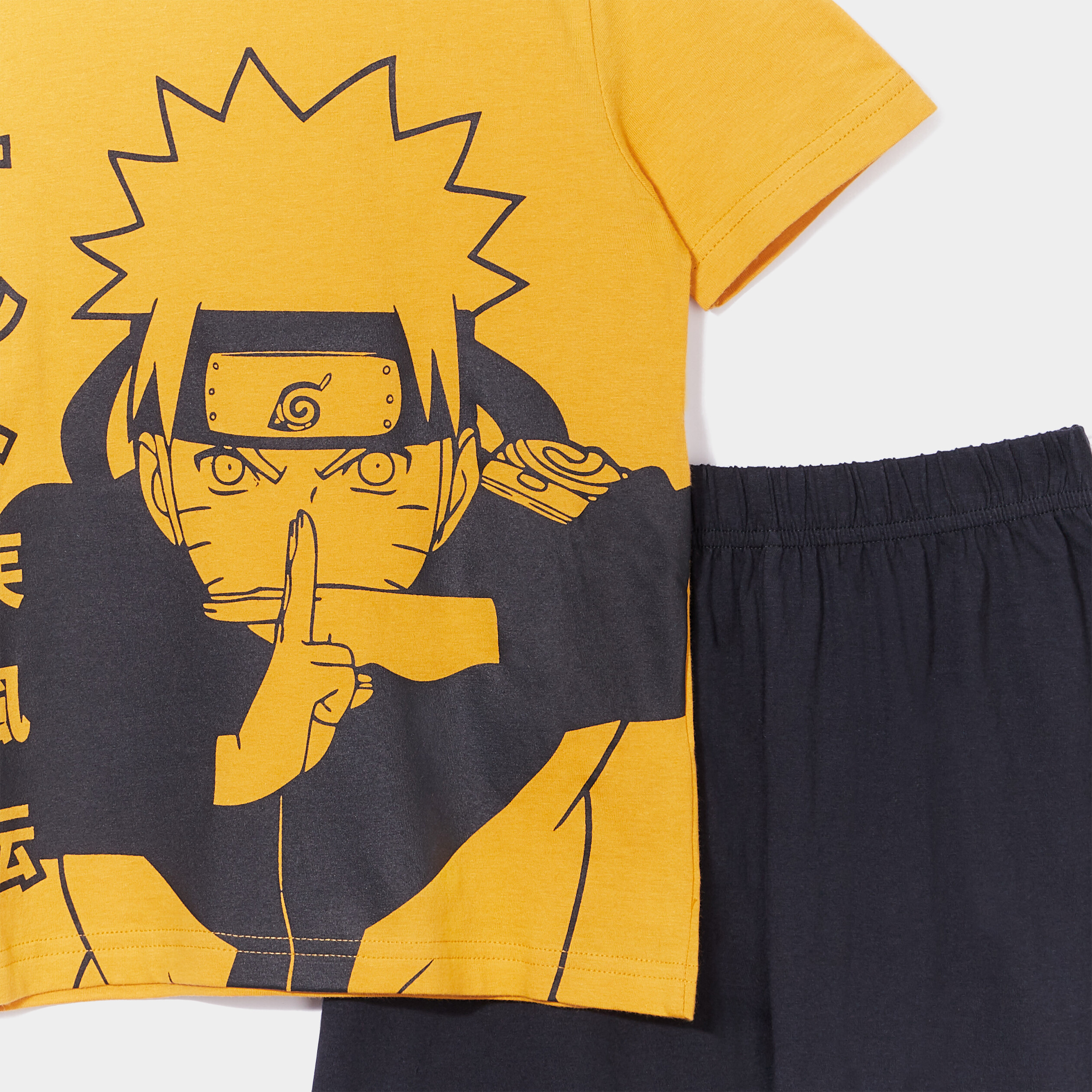 Ensemble pyjama short Naruto jaune moutarde garçon | La Halle