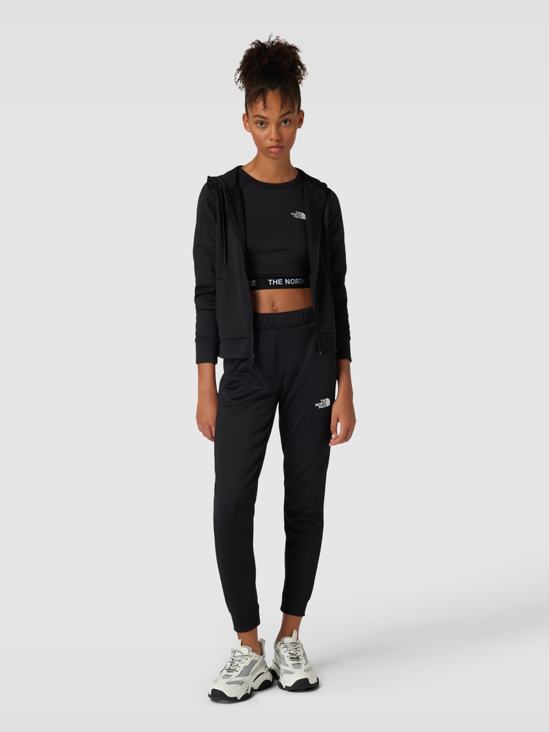 Sweatjacke mit Label-Print Modell 'REAXION' in schwarz