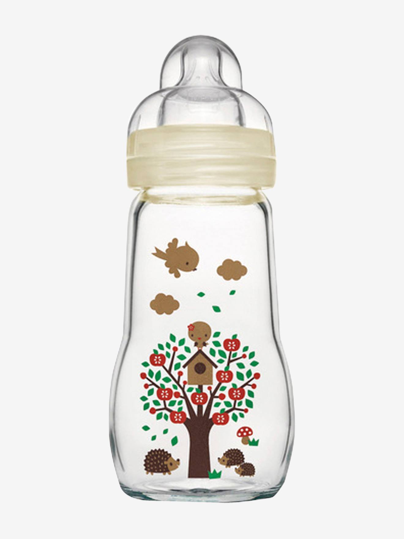 Biberon verre 260 ml MAM Feel Good débit 2 beige