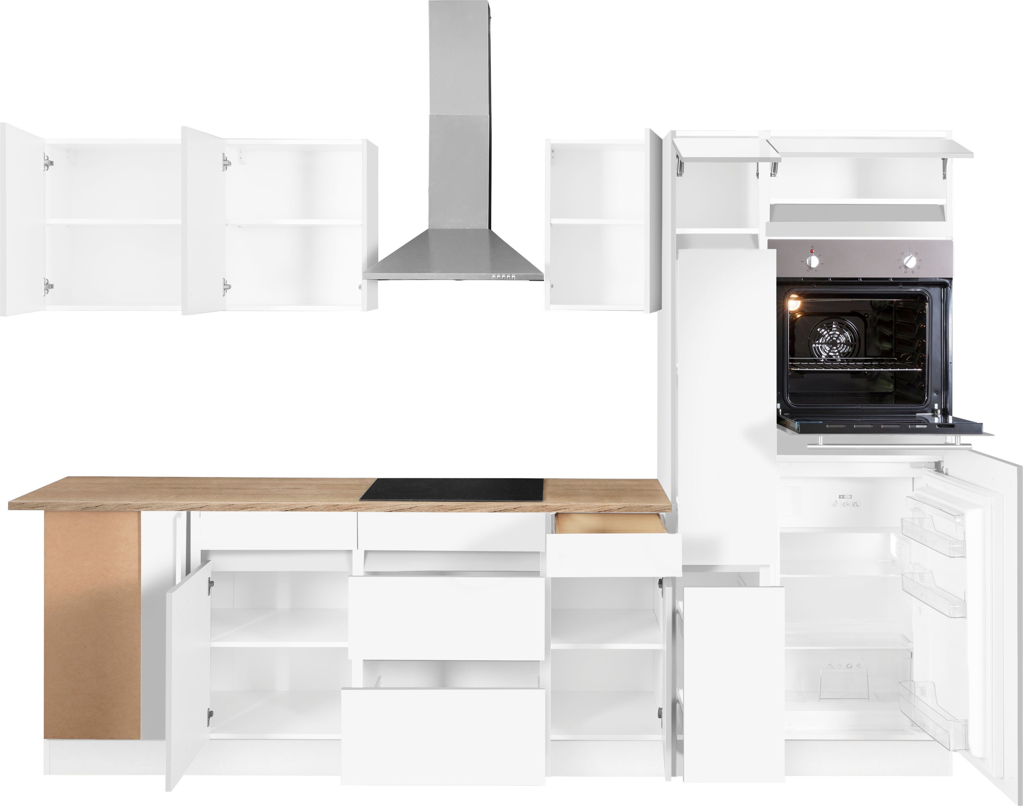 OPTIFIT Winkelküche Roth, mit E-Geräten, Stellbreite 300 x 175 cm