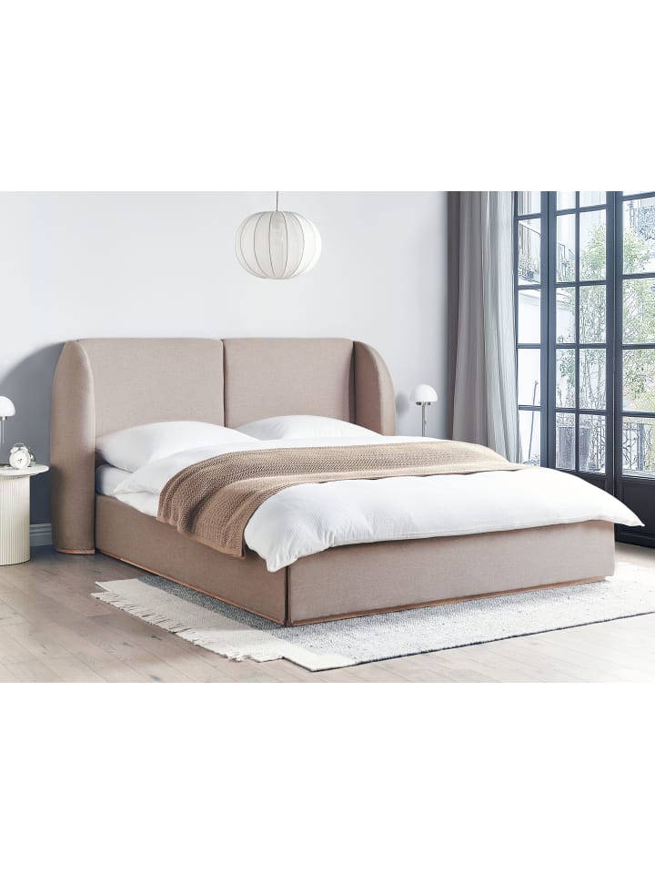 Beliani Doppelbett MONESTIER in Beige - (W) 224 x (H) 115 x (L) 220 cm günstig kaufen onesize