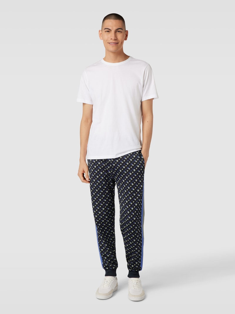 Sweatpants mit Allover-Muster Modell 'Lammont' in blau