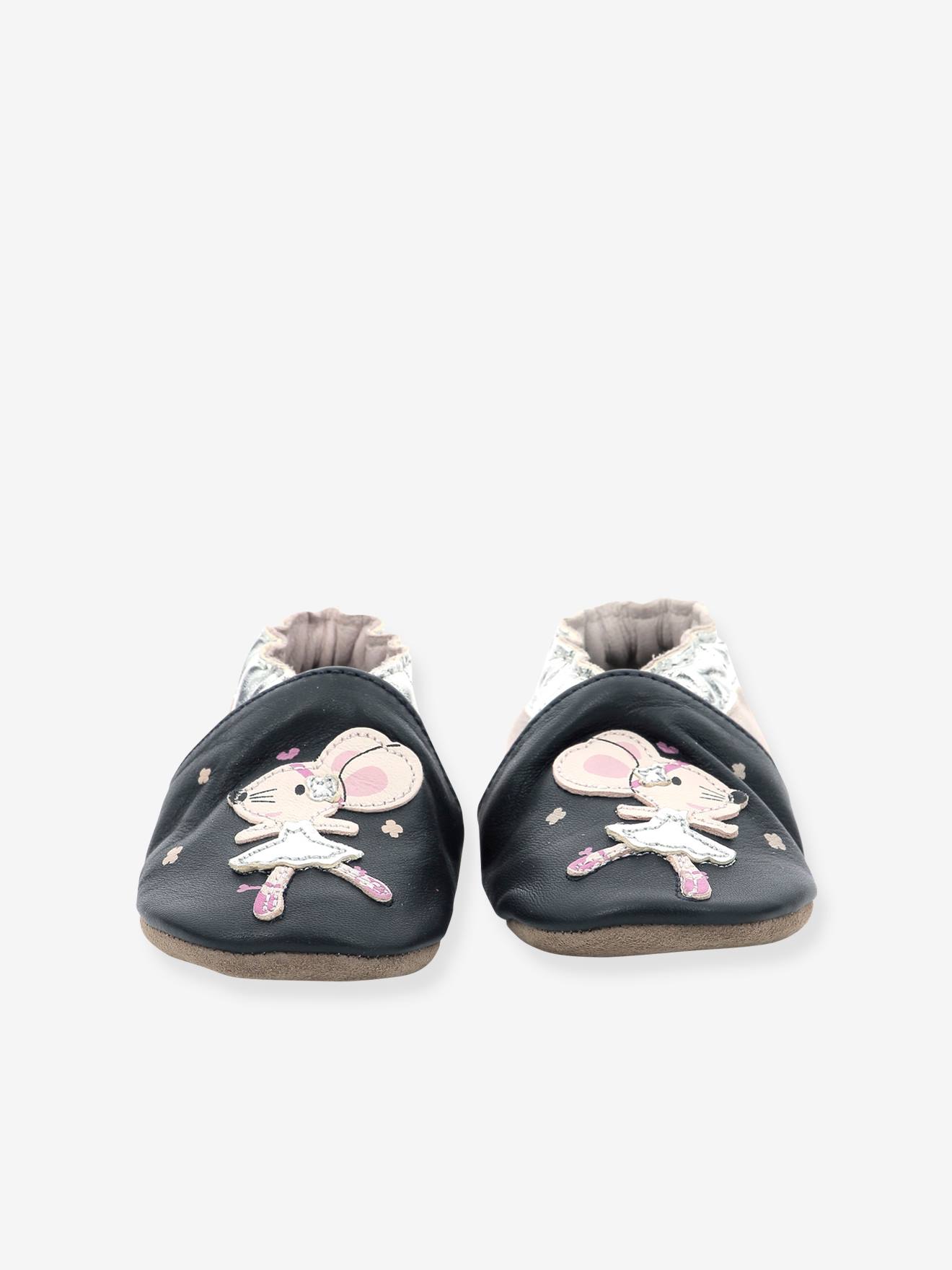 Chaussons cuir souple bébé Dancing Mouse 890272-10 ROBEEZ© rose