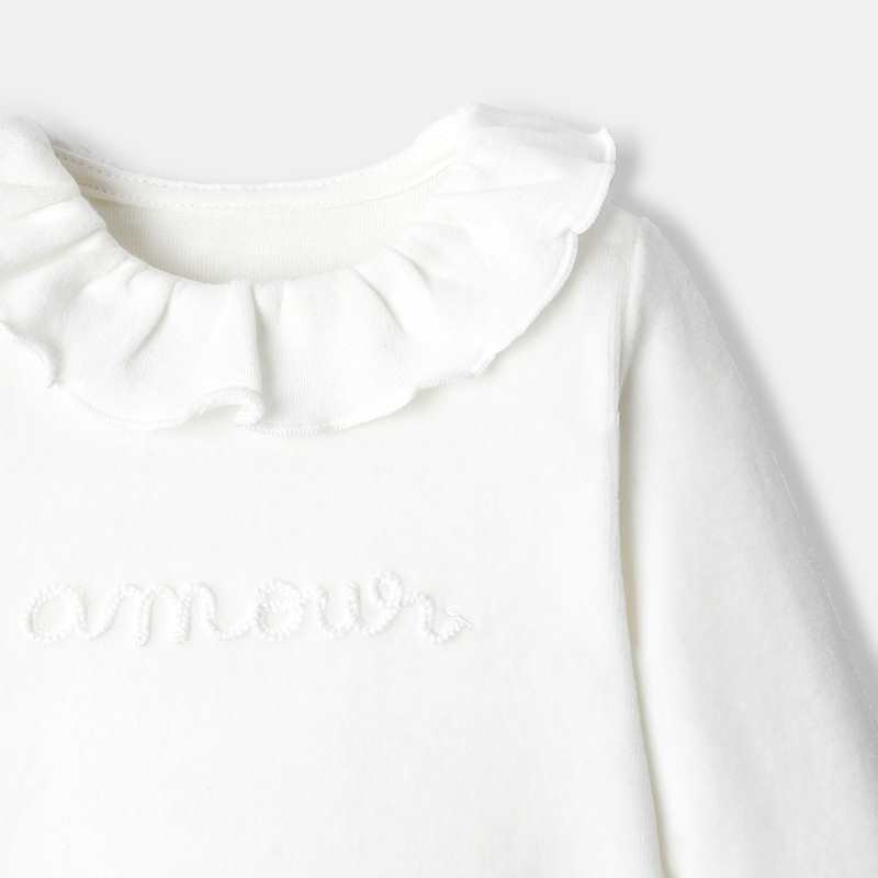 Dors-bien col collerette en velours blanc naissance Absorba