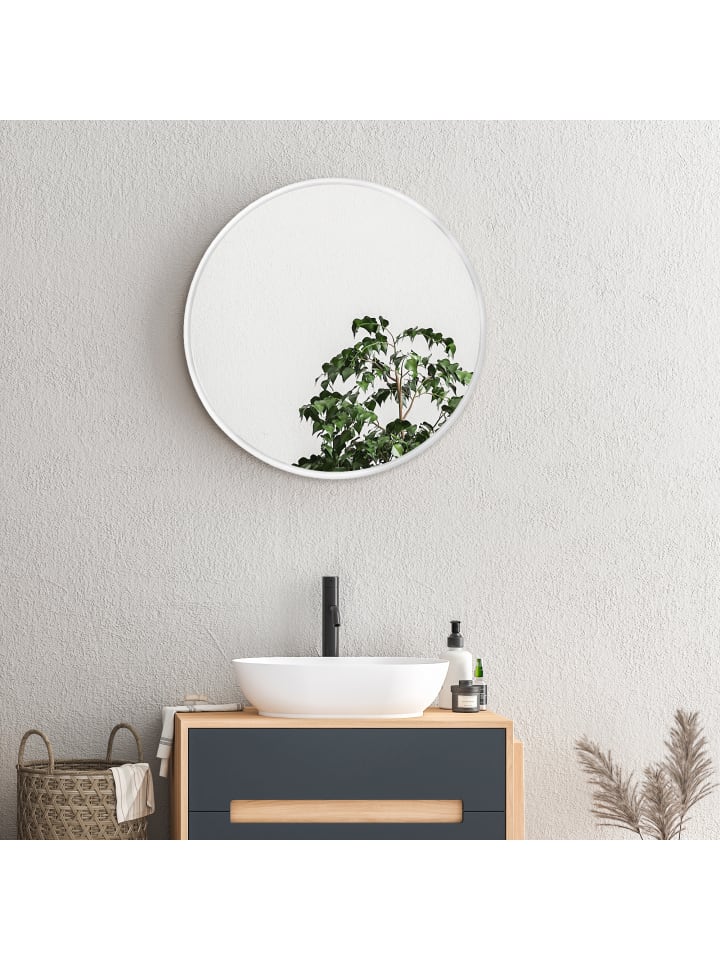 en.casa Wandspiegel Ordona in Weiß (D)50cm günstig kaufen onesize