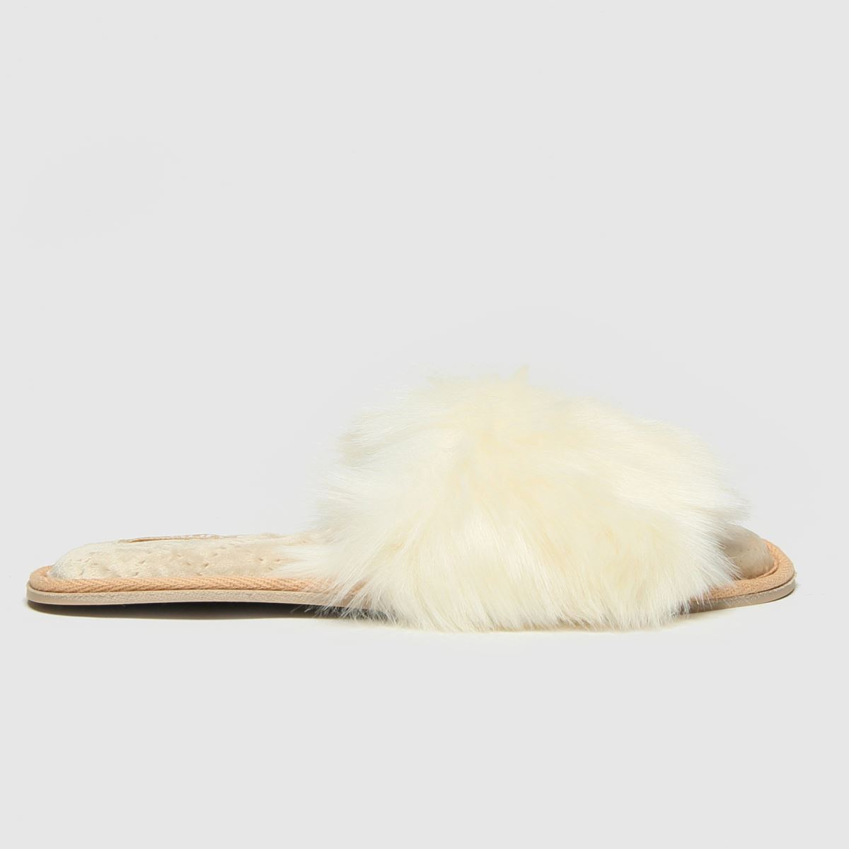 Schuh Hayley – Naturfärgade tofflor i fuskpäls
