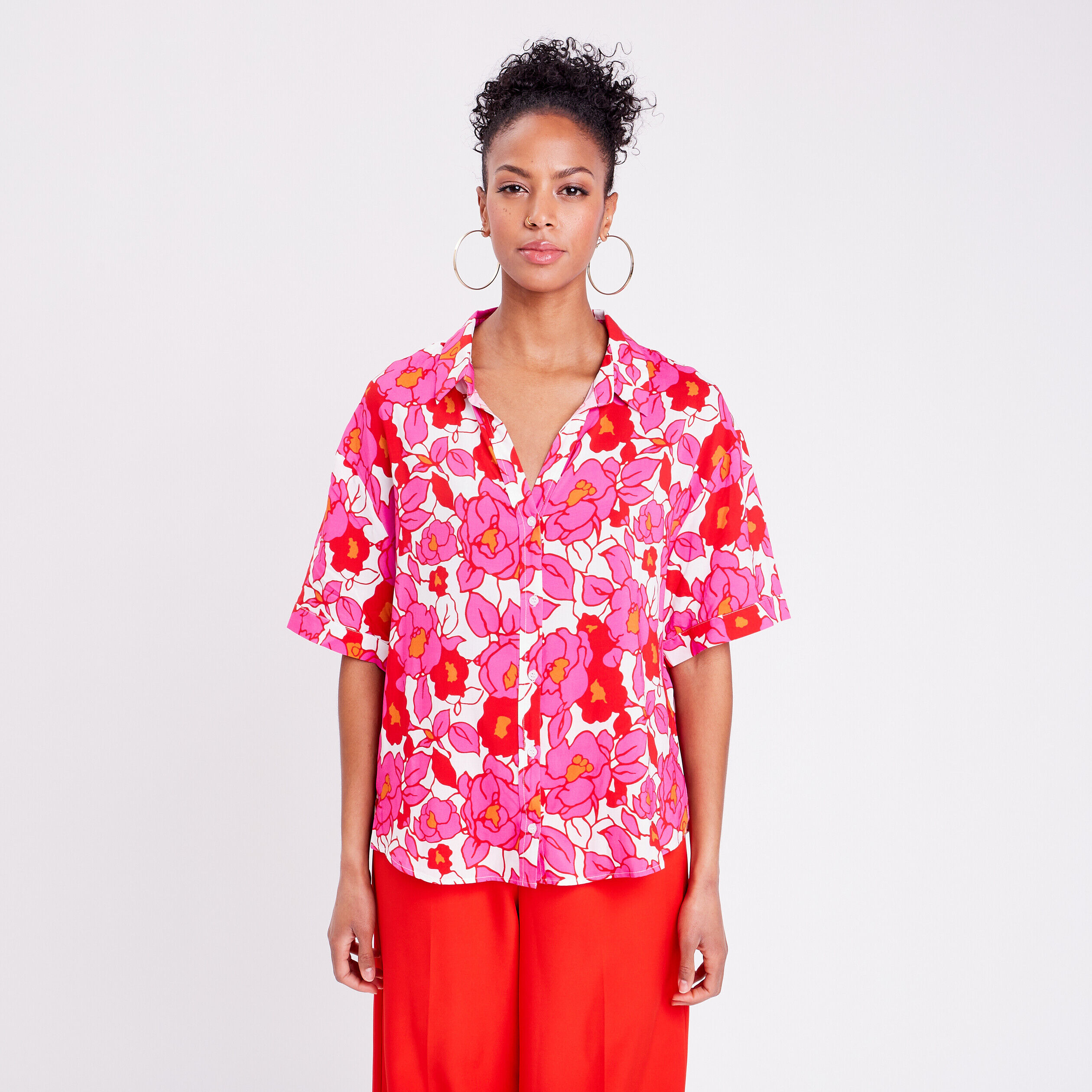 Chemise manches courtes blanc femme | Cache Cache