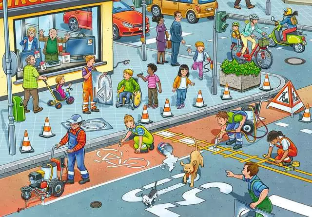 Kinderpuzzle ab 3 Jahren - Straßenbaustelle - 12 Teile