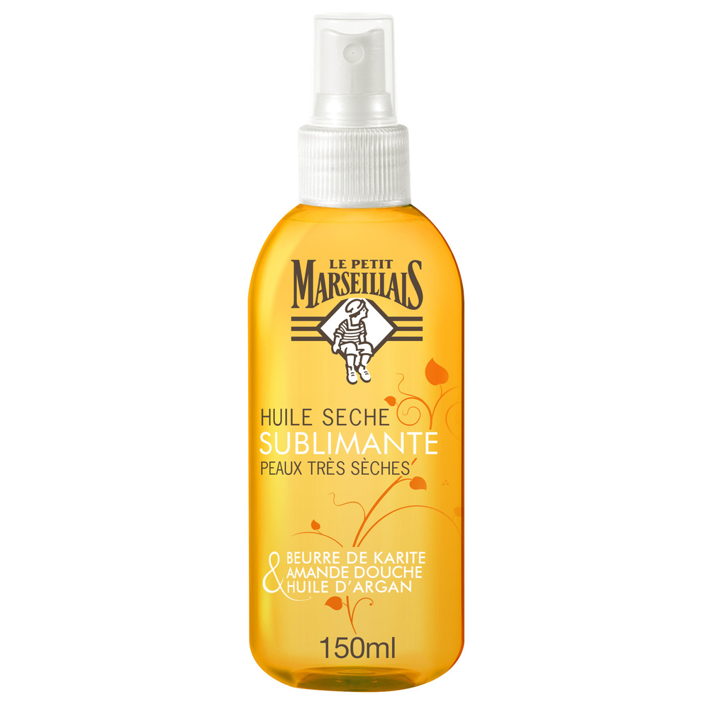 le petit marseillais Huile Sèche Sublimante, Beurre de karité, Amande douce & Huile d'argan 150 ml Démélant
