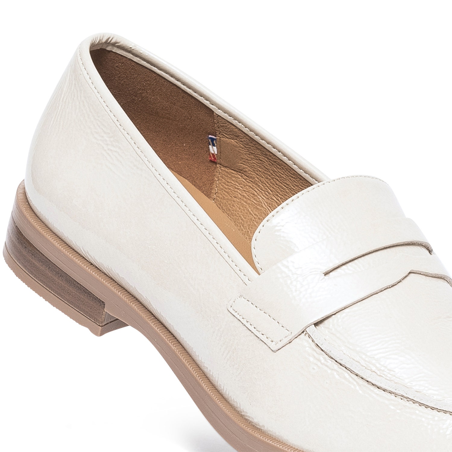 Mocassin ERAM FLEX écru en cuir verni