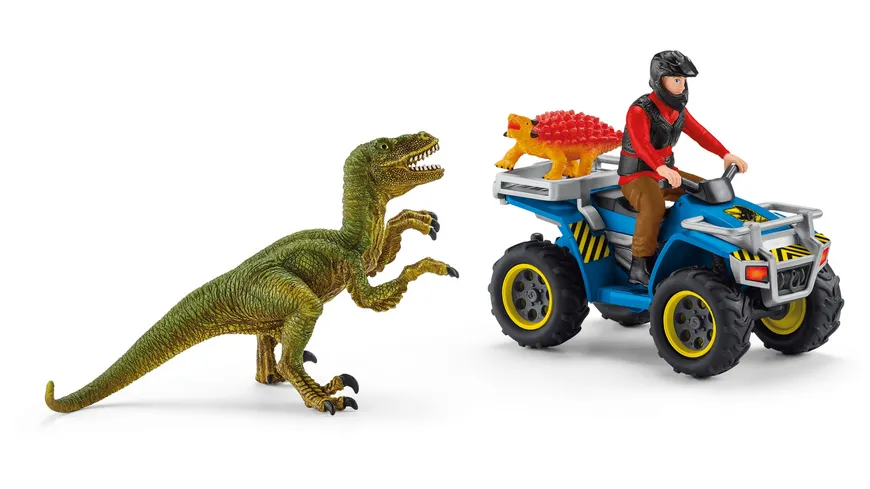 Schleich 41466 - Dinosaurier - Flucht auf Quad vor Velociraptor