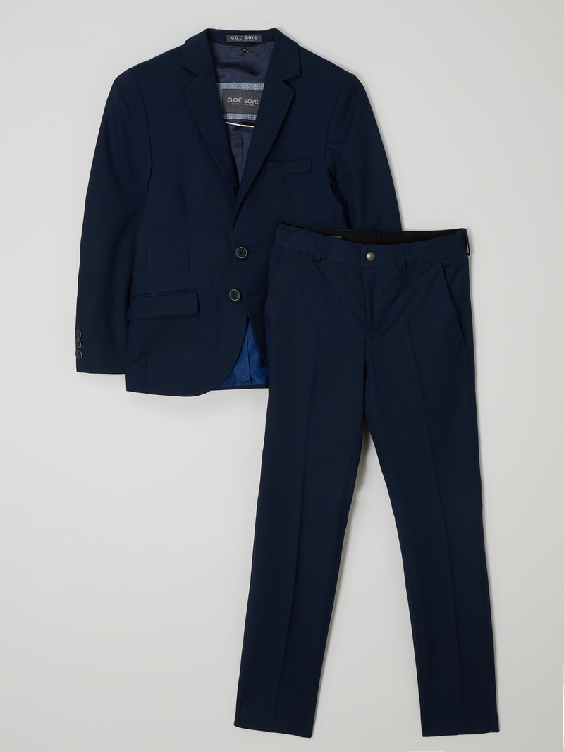 Regular Fit Anzug mit Stretch-Anteil in blau