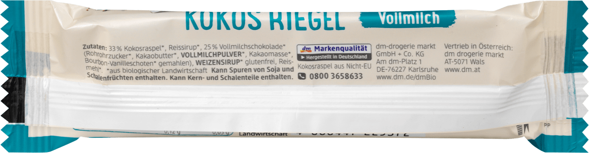Schokoriegel, Vollmilch Kokos, 40 g