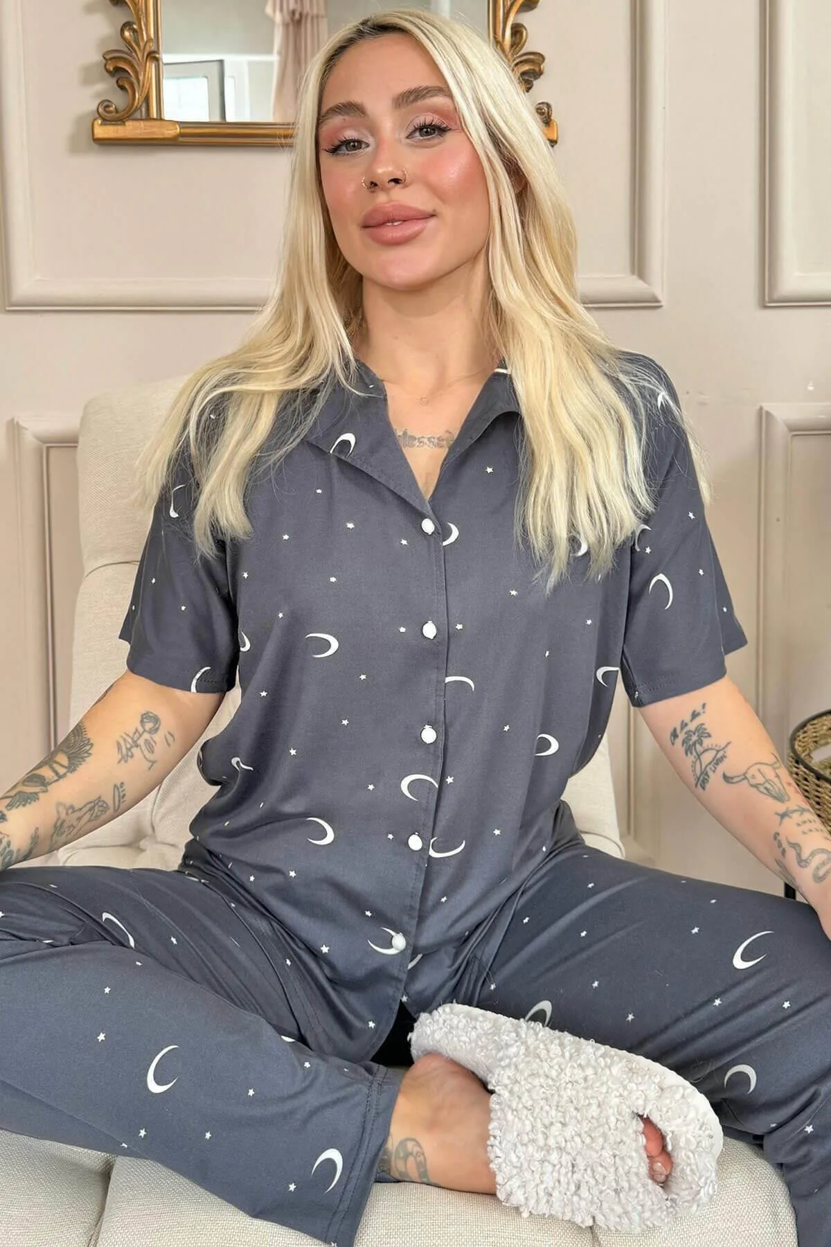 Pijamaevi  Pyjama set - Grau - Muster