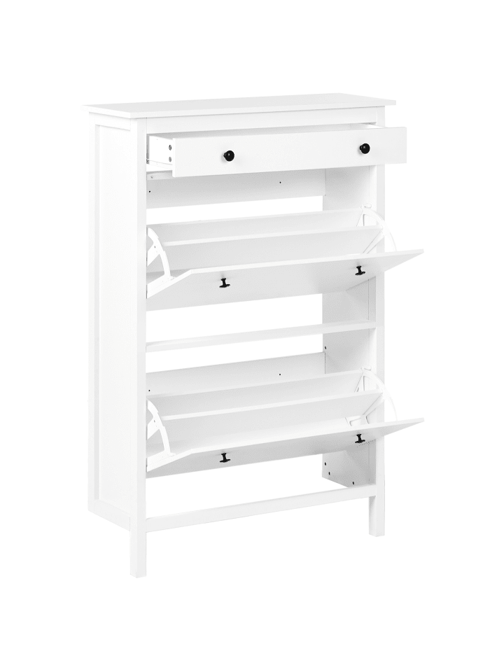 Beliani Schuhschrank GIBSON in Weiß - (W) 89 x (H) 127 x (L) 30 cm günstig kaufen onesize