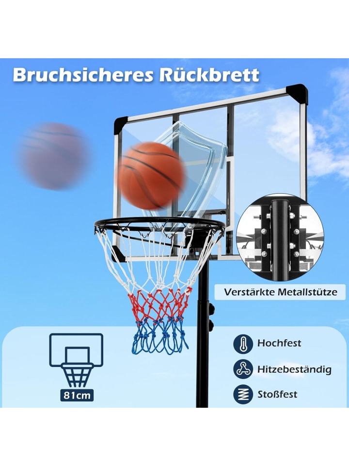 COSTWAY Basketballständer 176-206cm in Schwarz günstig kaufen onesize