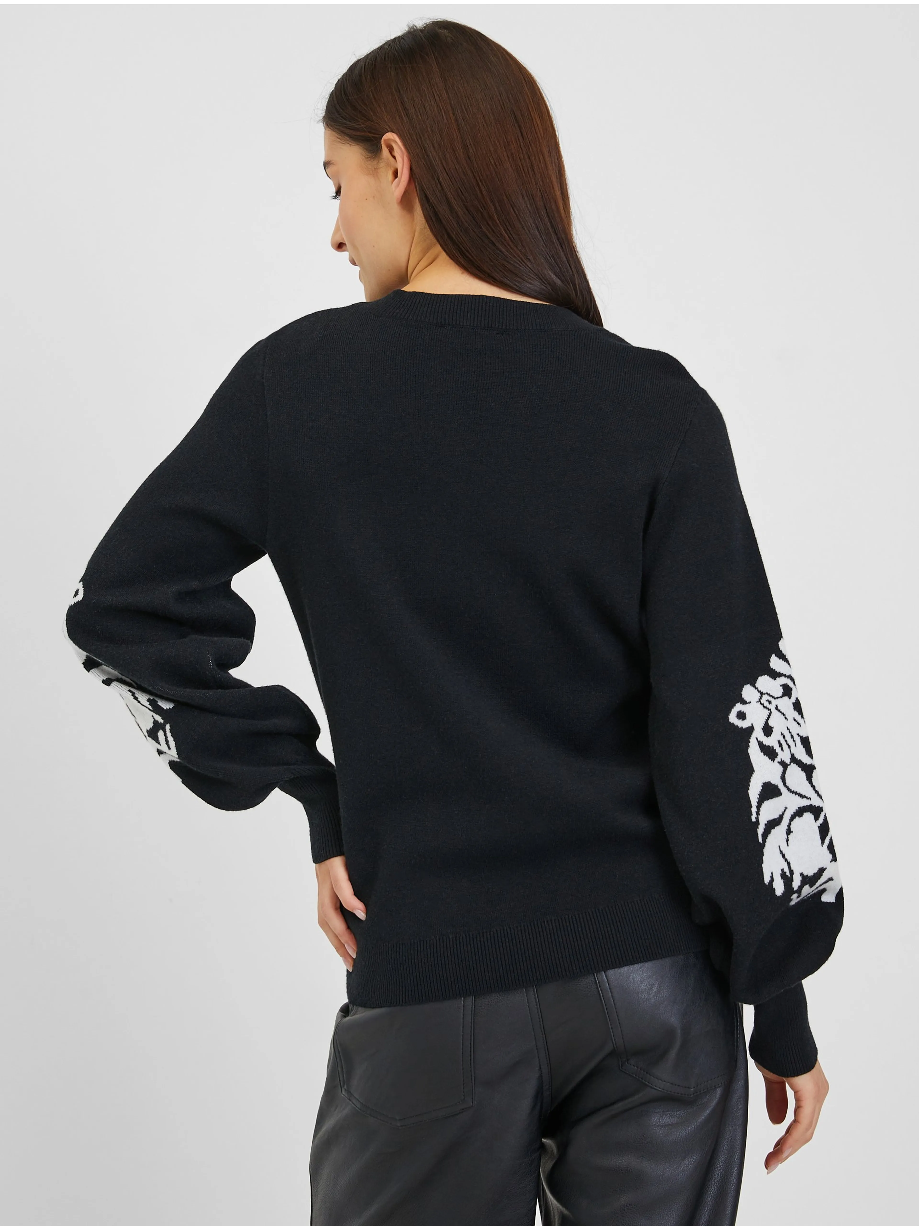 Weiß-schwarzer Damen Pullover ORSAY