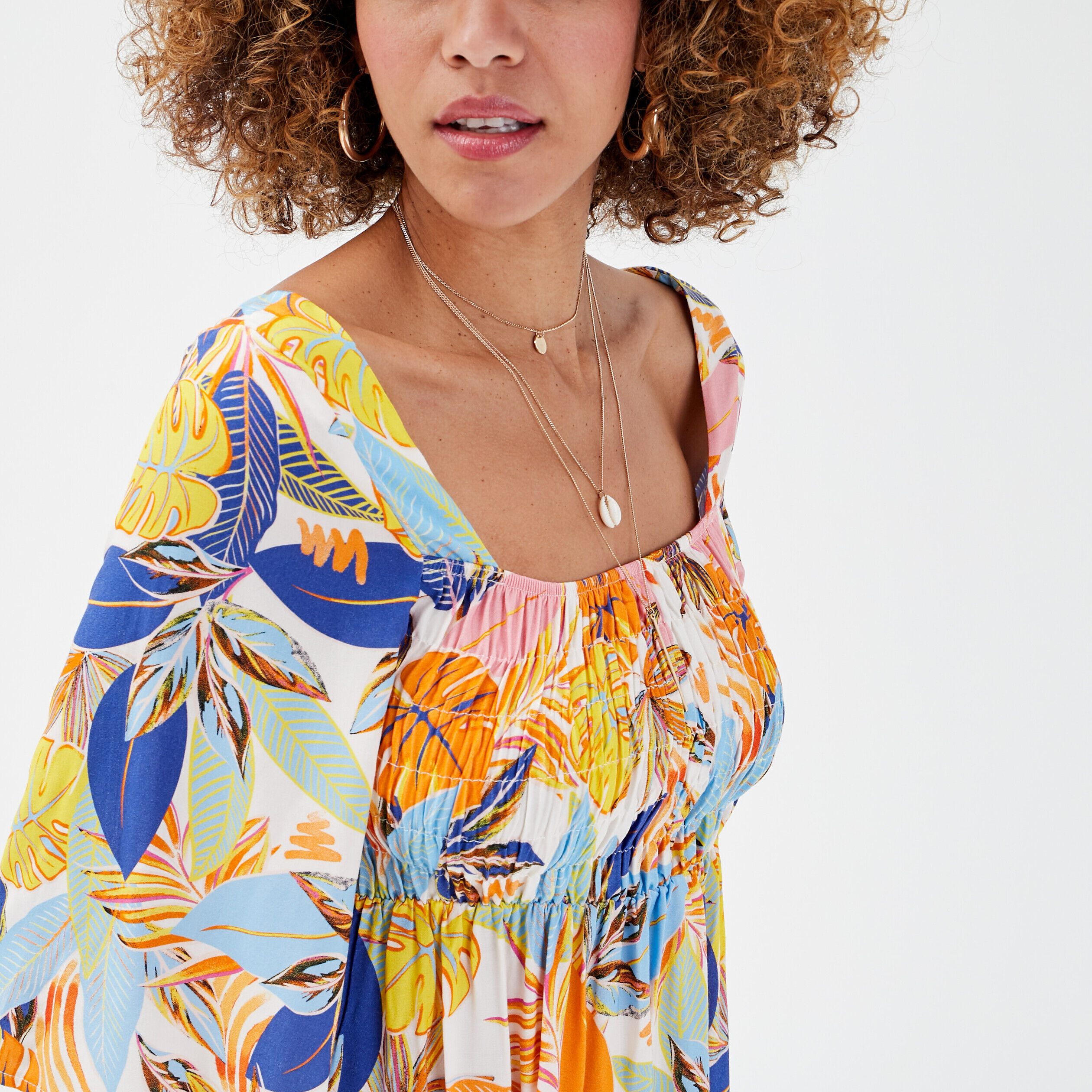 Blouse manches 3/4 blanc femme | Cache Cache