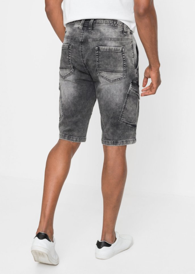 Sweatjeans-Bermuda mit Cargotaschen, Regular Fit