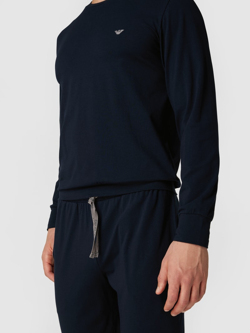 Pyjama mit Label-Details in marineblau