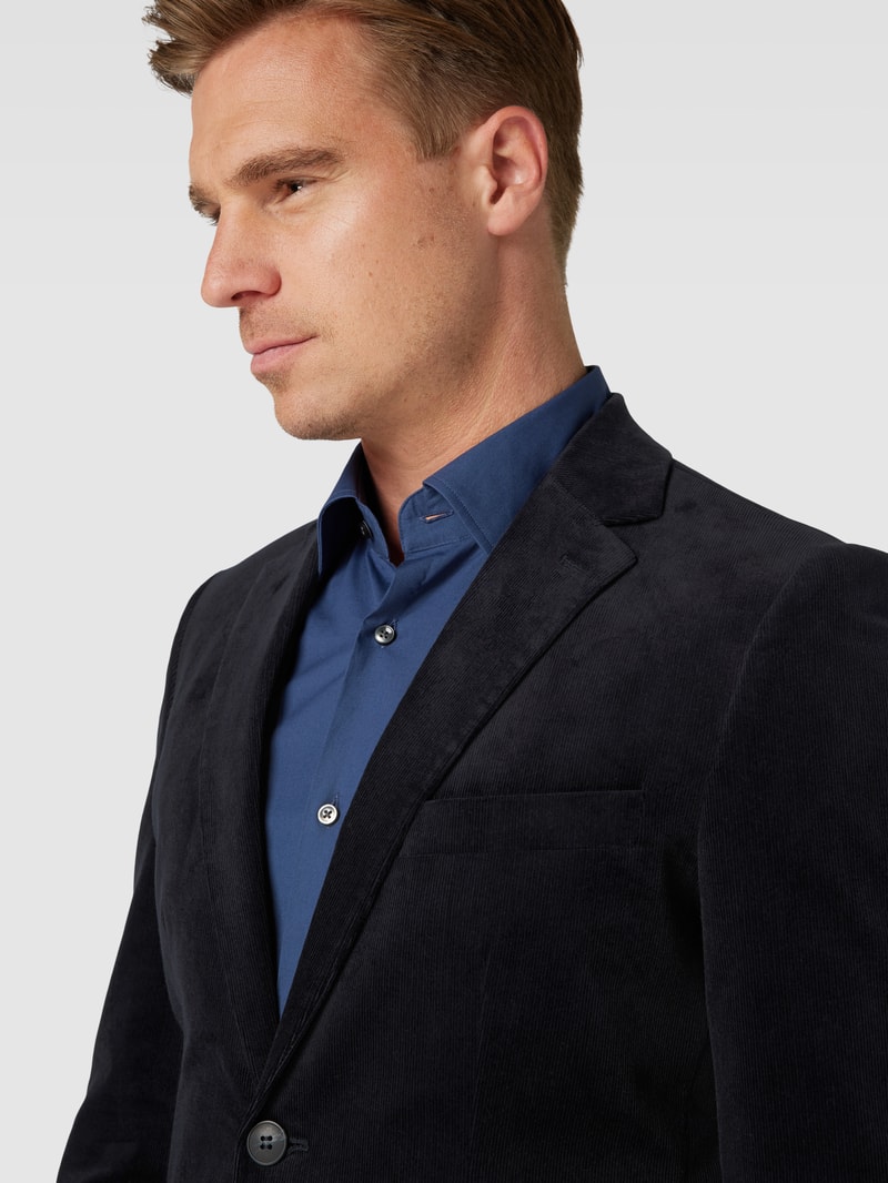 Slim Fit Anzug mit Strukturmuster Modell 'BOE' in dunkelblau