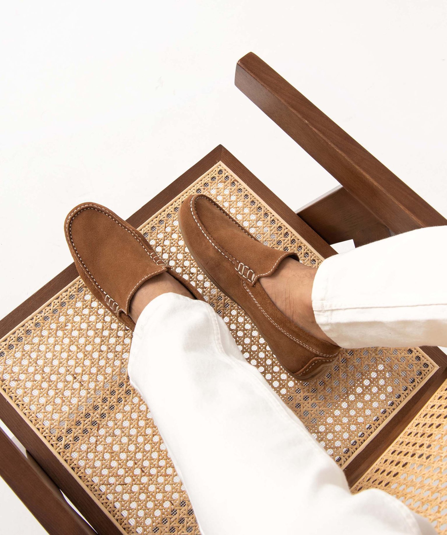 Mocassins homme unis dessus et intérieur cuir camel | GEMO