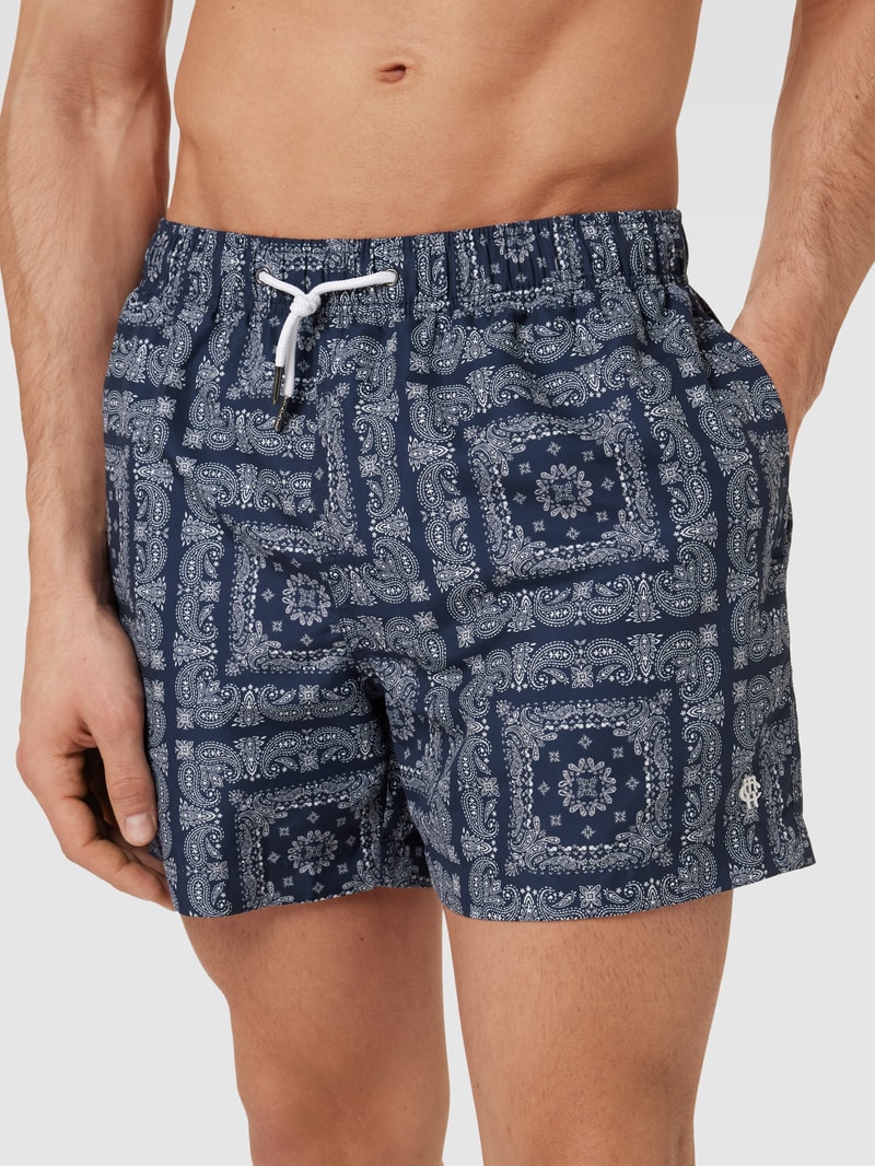 Badehose mit Allover-Muster in marineblau