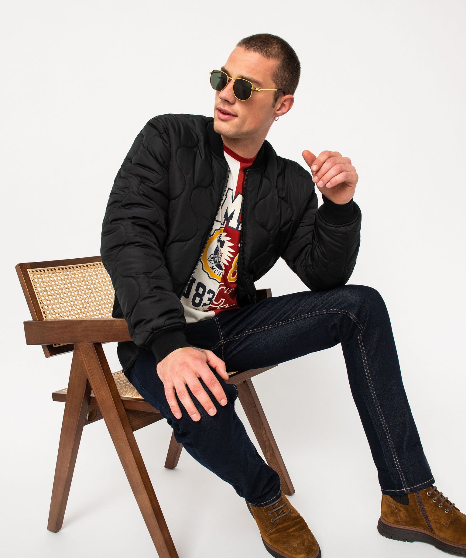 Tee-shirt manches courtes bicolore homme - Camps United rouge | GEMO
