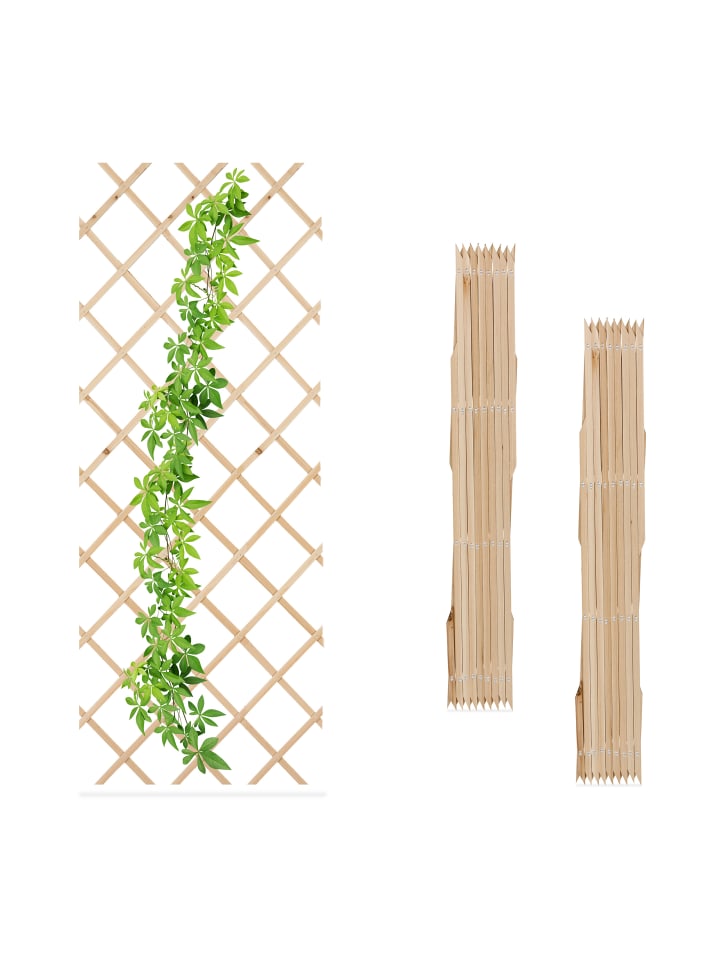 relaxdays 3 x Rankgitter in Natur - (B)90 x (H)180 cm günstig kaufen onesize