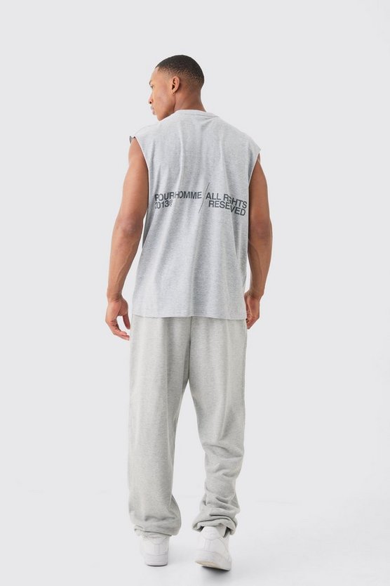 Oversize Tanktop mit Pour Homme Print