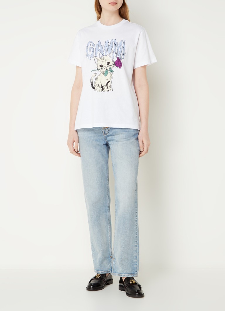 Ganni organic cotton T-shirt with logo print