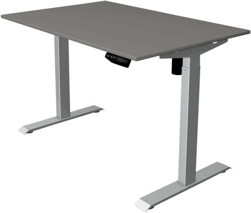 Kerkmann Move 1 Rechteckig Elektronisch Höhenverstellbarer Sitz-Stehschreibtisch Melamin, Stahl Graphit, Silber 1200 x 800 x 1230 mm