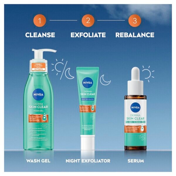 NIVEA Derma Skin Clear tisztító és nyugtató szérum 30ml