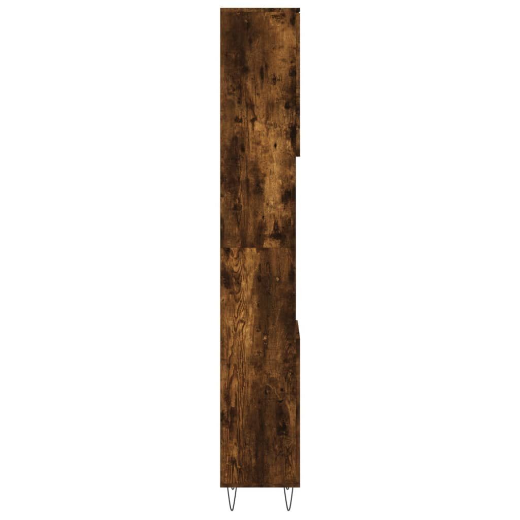 vidaXL Badezimmerspiegelschrank Badschrank Räuchereiche 30x30x190 cm Holzwerkstoff (1-St)