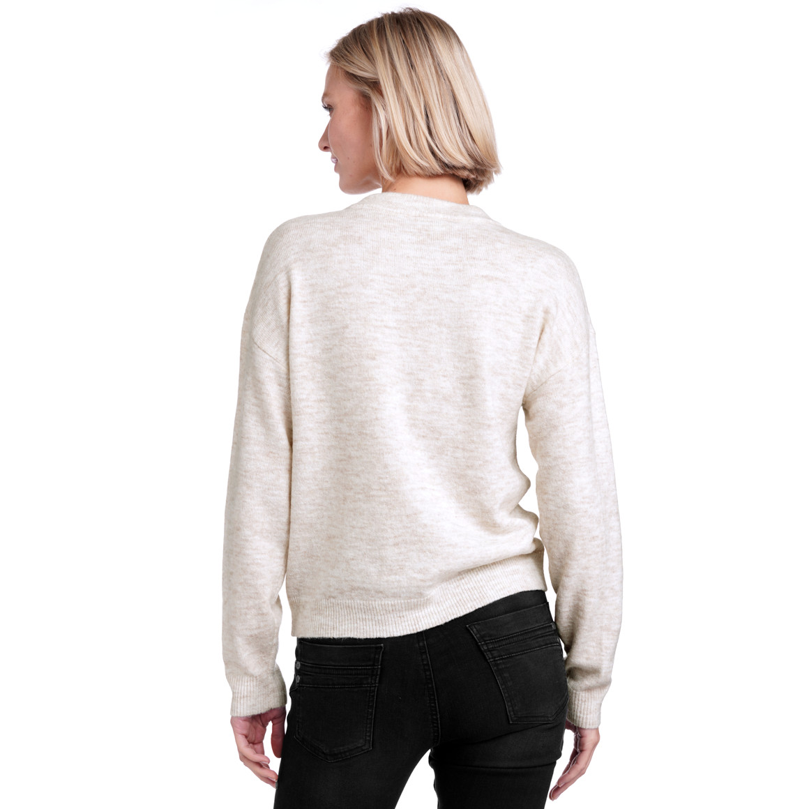 Damen Strickpullover mit Ziersteinen