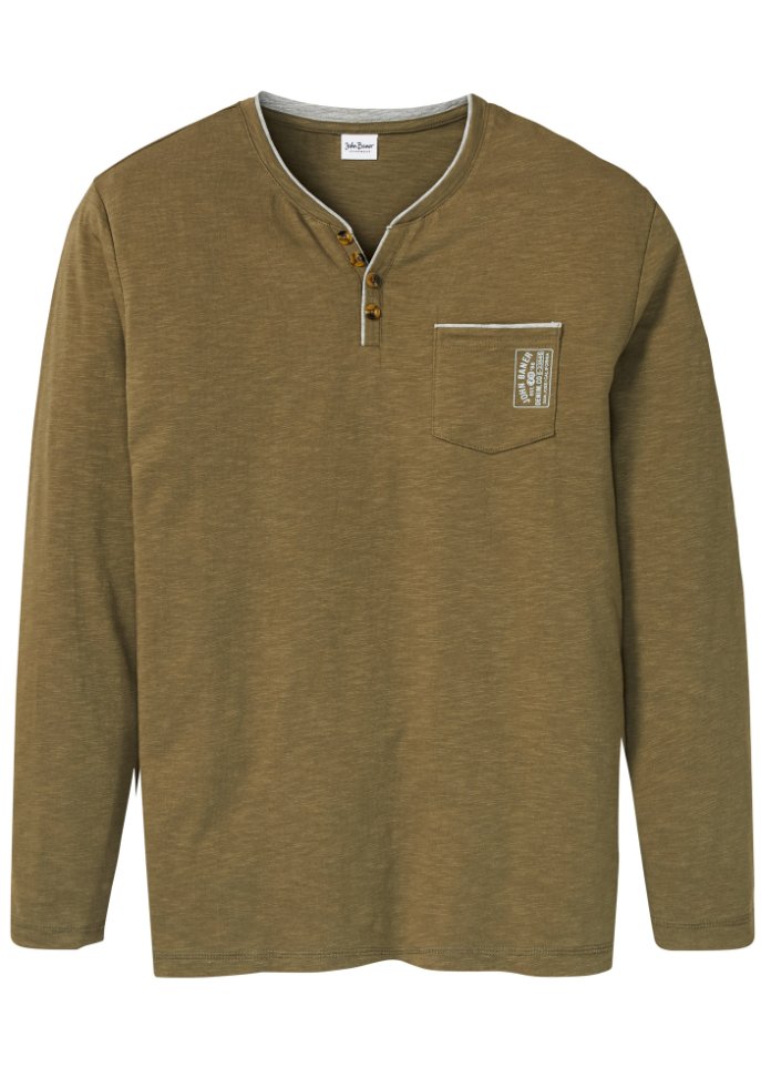 Henleyshirt in 2 in 1 Optik, Langarm