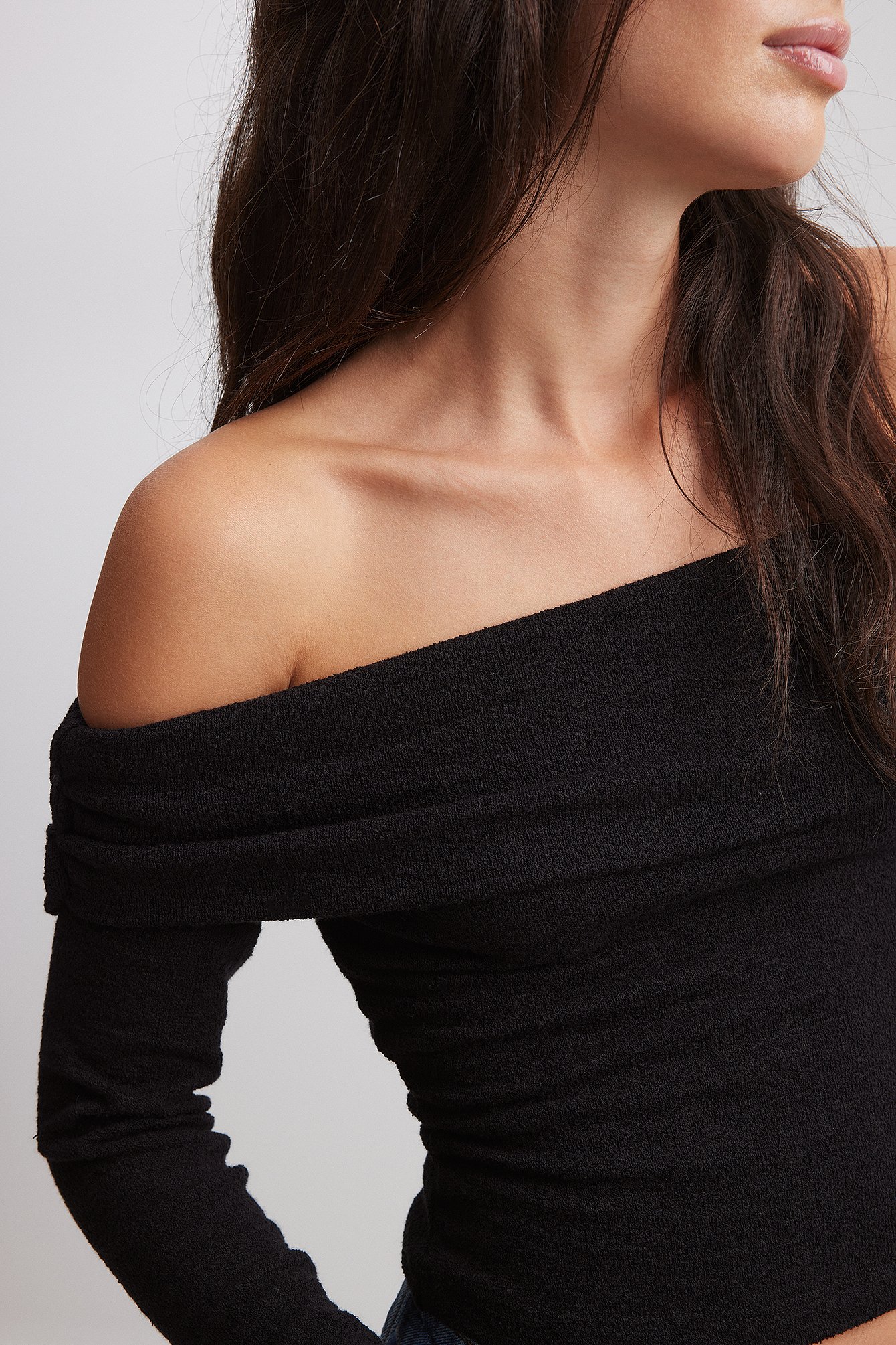 Schulterfreies Jersey-Top